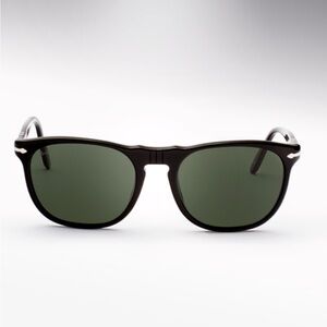 Persol Black Sunglasses with Green Lenses